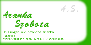 aranka szobota business card